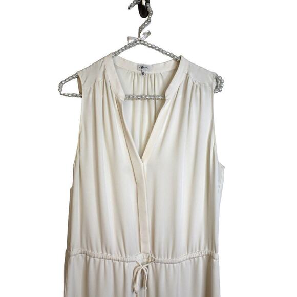Aritzia t. babaton 100% Silk Cream Mini Dress with Tie Waist Size M - Picture 2 of 5